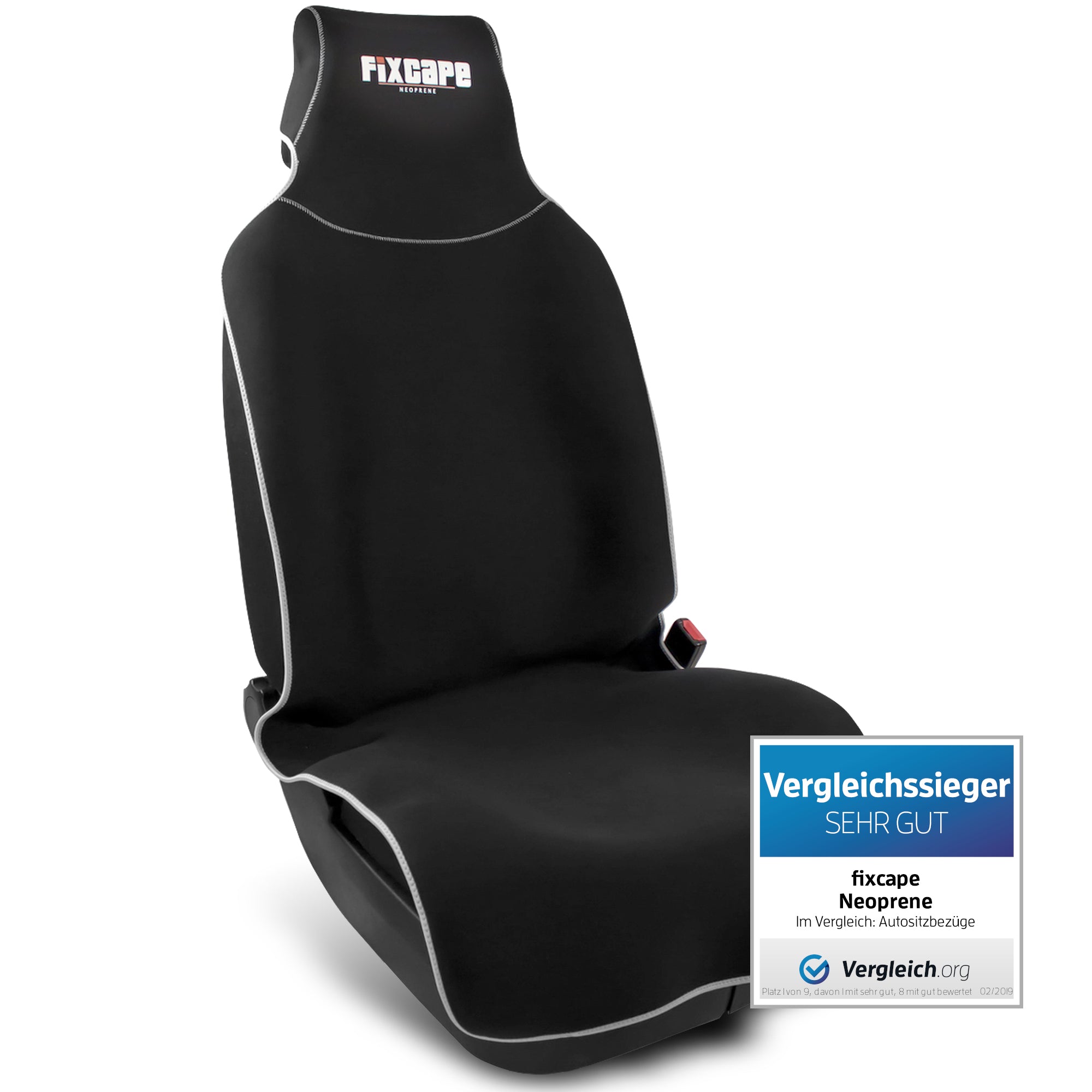fixcape Autositzbezüge aus Neopren Auto Sitzschoner universal (grau)