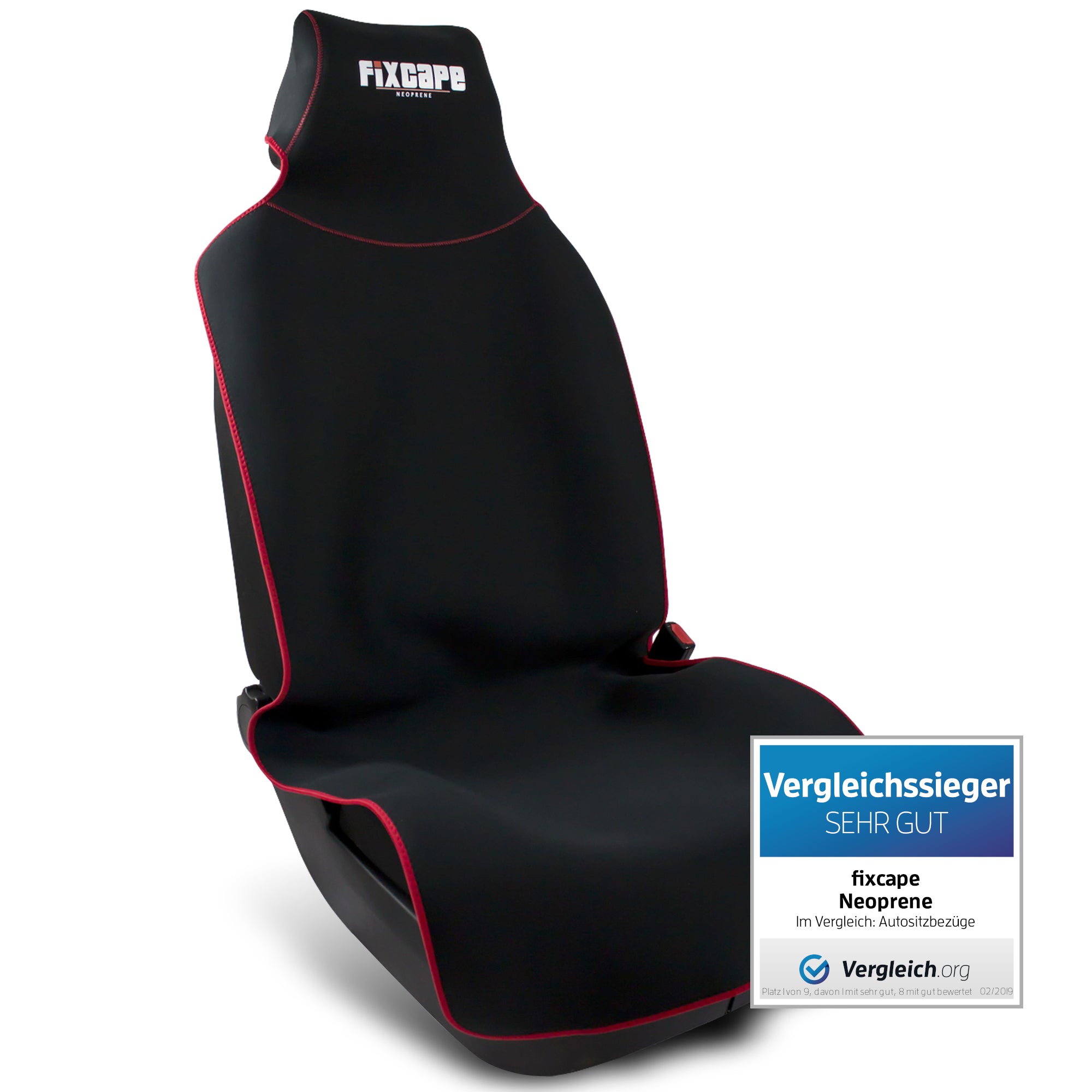 fixcape Autositzbezüge aus Neopren Auto Sitzschoner universal (rot)